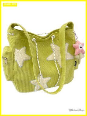 Corduroy Shoulder Bag Tote - Large Crossbody for Work Travel